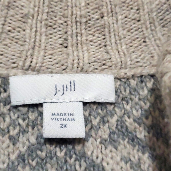 J. Jill Women’s Full Zip Grey Tunic Style Sweater Sz 2X - Picture 4 of 7